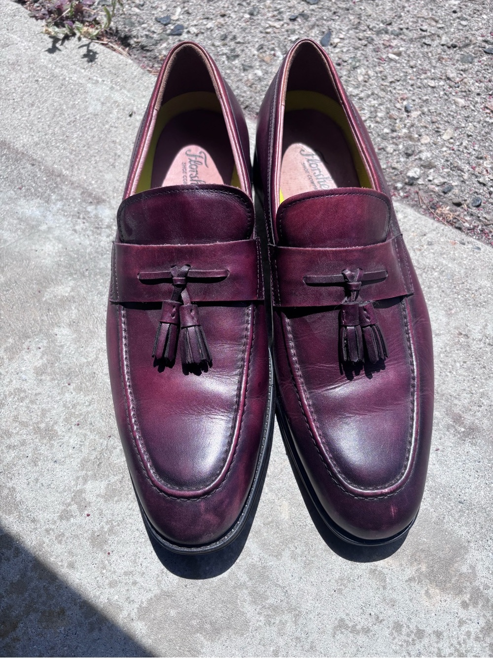 Tassel Leather Loafers in Burgundy
